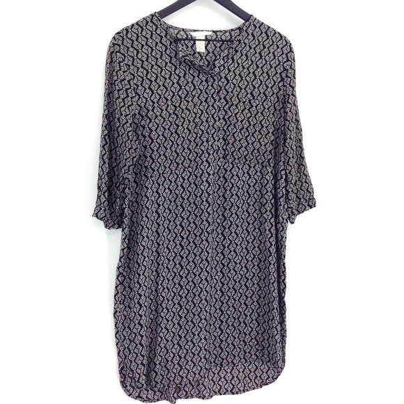 H&M Short Sleeve Buttoned Pullover Tunic Dress - Picture 2 of 8